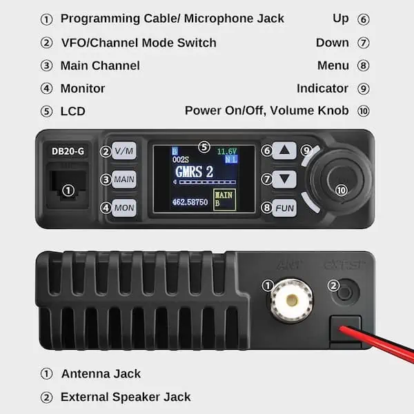 DB20-G channels best gmrs radio